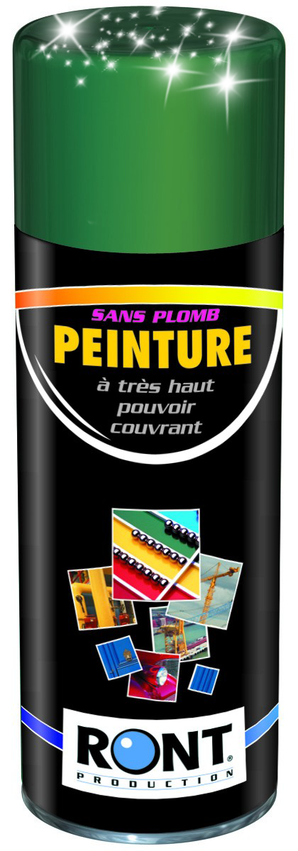 BOMBE DE PEINTURE RAL 6010 Vert pré - Finition Brillante - Aérosol 520 mL brut - Ront