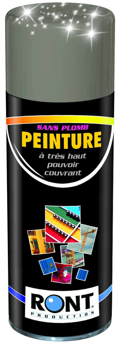 BOMBE DE PEINTURE RAL 7037 Gris poussière - Finition Brillante -  Aérosol 520 mL brut - Ront