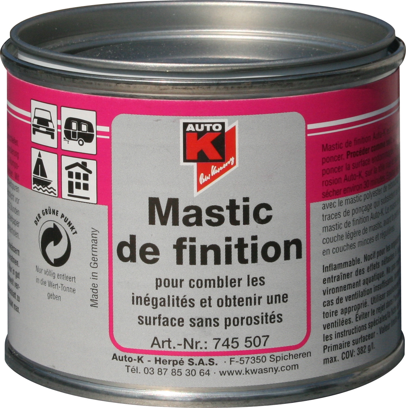 simply Mastic fin pour voiture 250 g – Mastic fin ultra lisse pour la  finition et la réparation des rayures légères sur la carrosserie de la  voiture