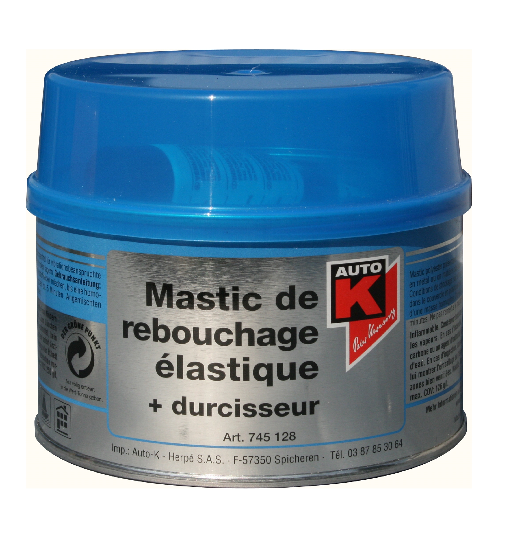 Mastic de rebouchage + durcisseur sur métal carrosserie plastique 2