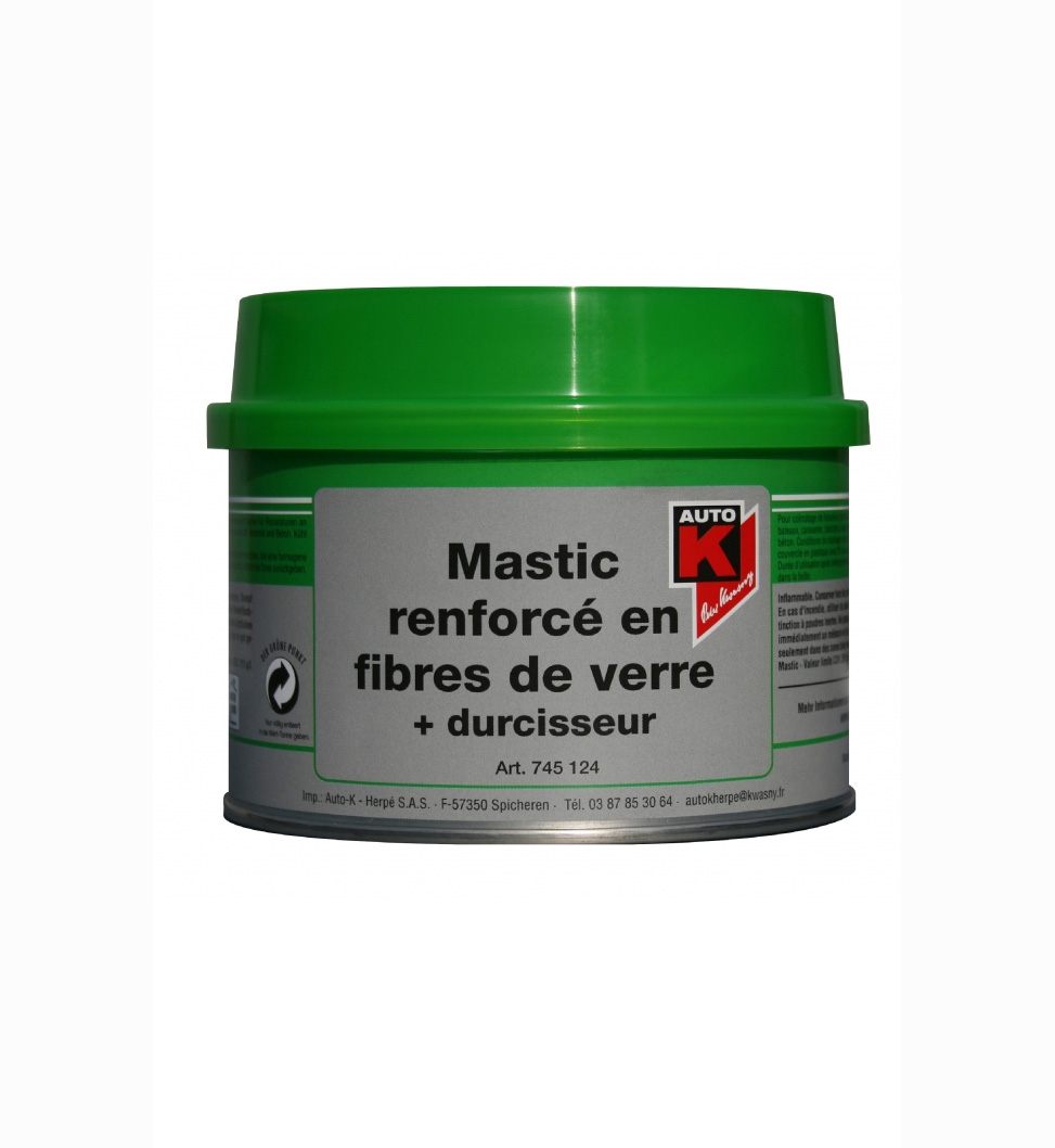 MASTIC RENFORCÉ FIBRES VERRE + Durcisseur 1KG - AUTO-K 745124