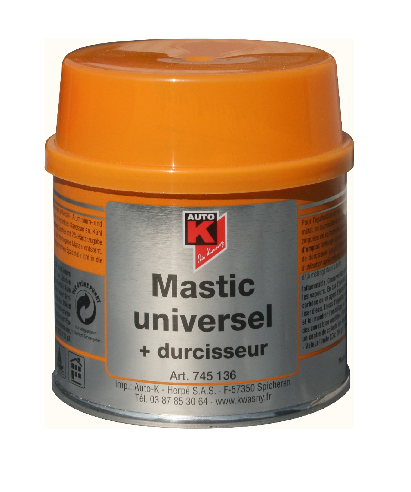 MASTIC UNIVERSEL 250GR + DURCISSEUR - AUTO-K 745136