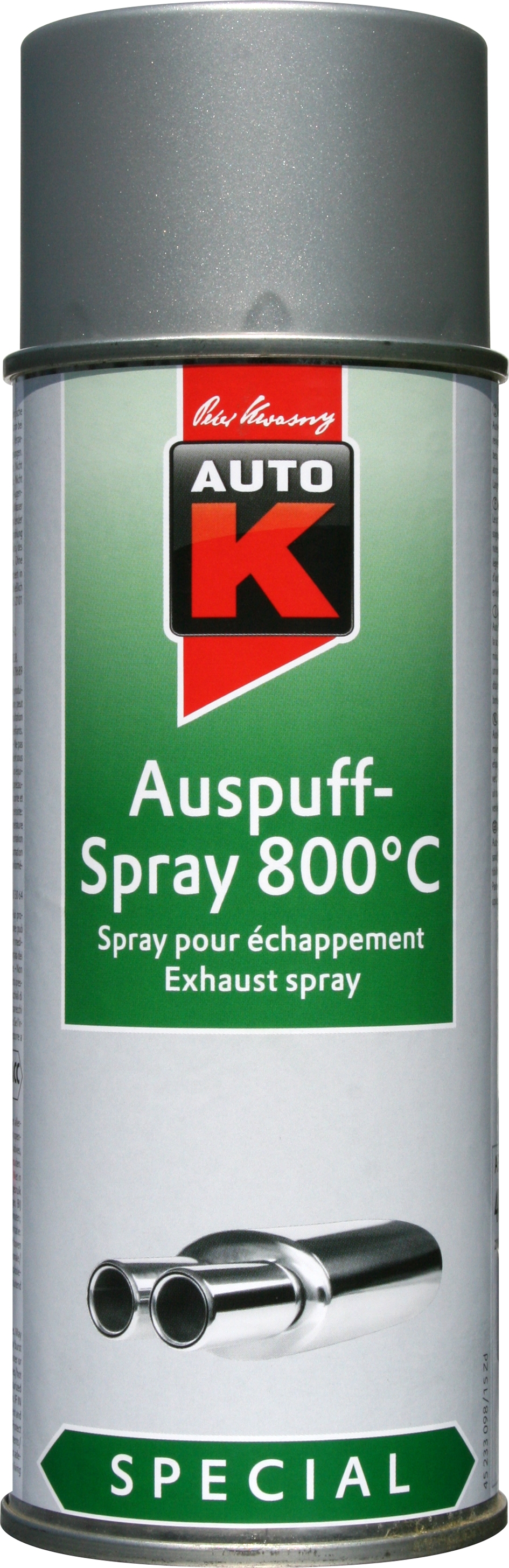 PEINTURE ARGENT HAUTE TEMPERATURE POT D'ECHAPPEMENT 800 C° - Aérosol 400 ML - AUTO-K : 233098