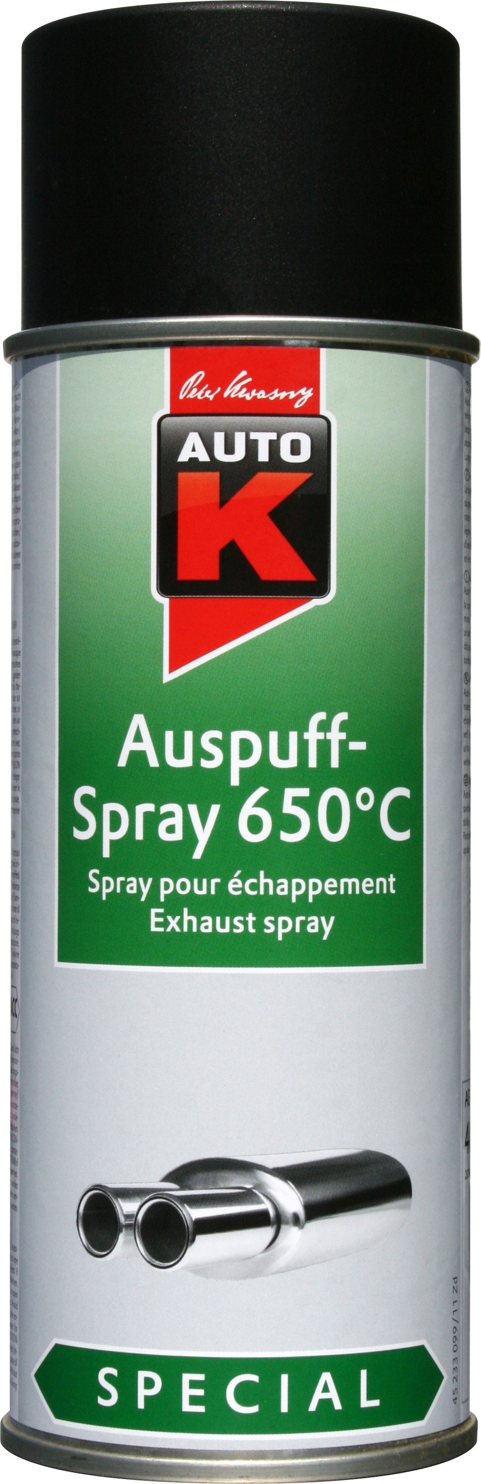 PEINTURE POUR POT D'ECHAPPEMENT HAUTE TEMPERATURE 650 C° NOIRE - Aérosol 400 ML - AUTO-K : 233099