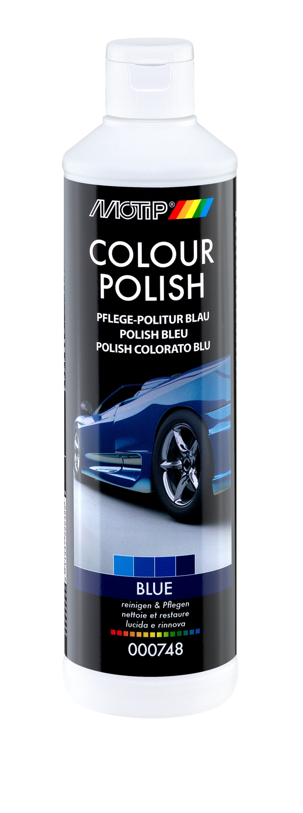 POLISH Carrosserie Couleur BLEU  - 500ml - MOTIP 748