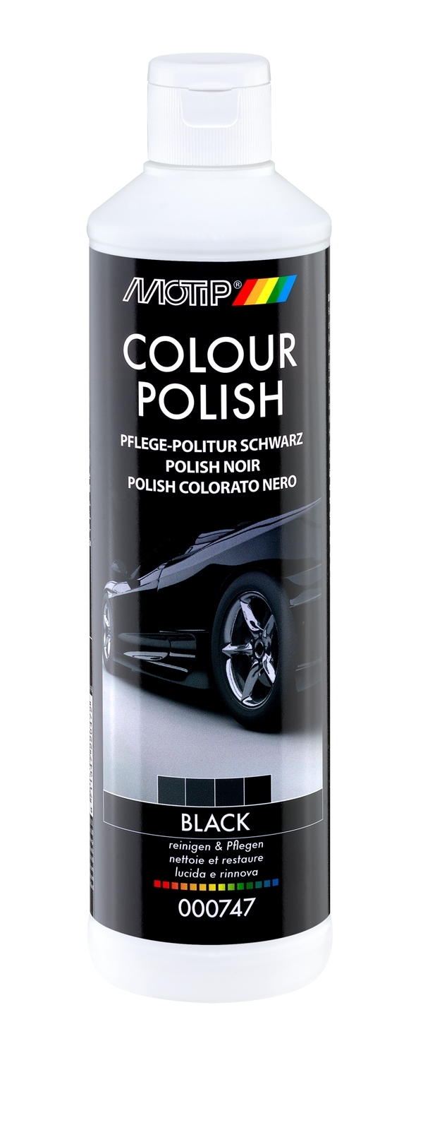 POLISH Carrosserie Couleur NOIR - 500ml - MOTIP 747