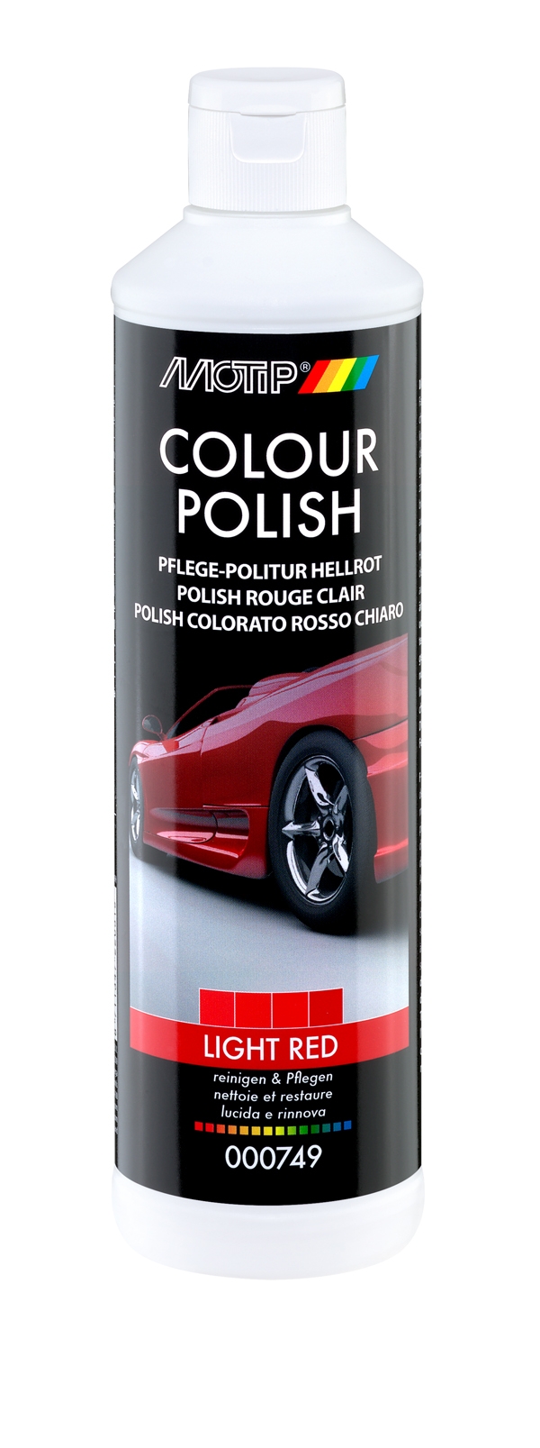 POLISH Carrosserie Couleur ROUGE CLAIR - 500ml - MOTIP 749