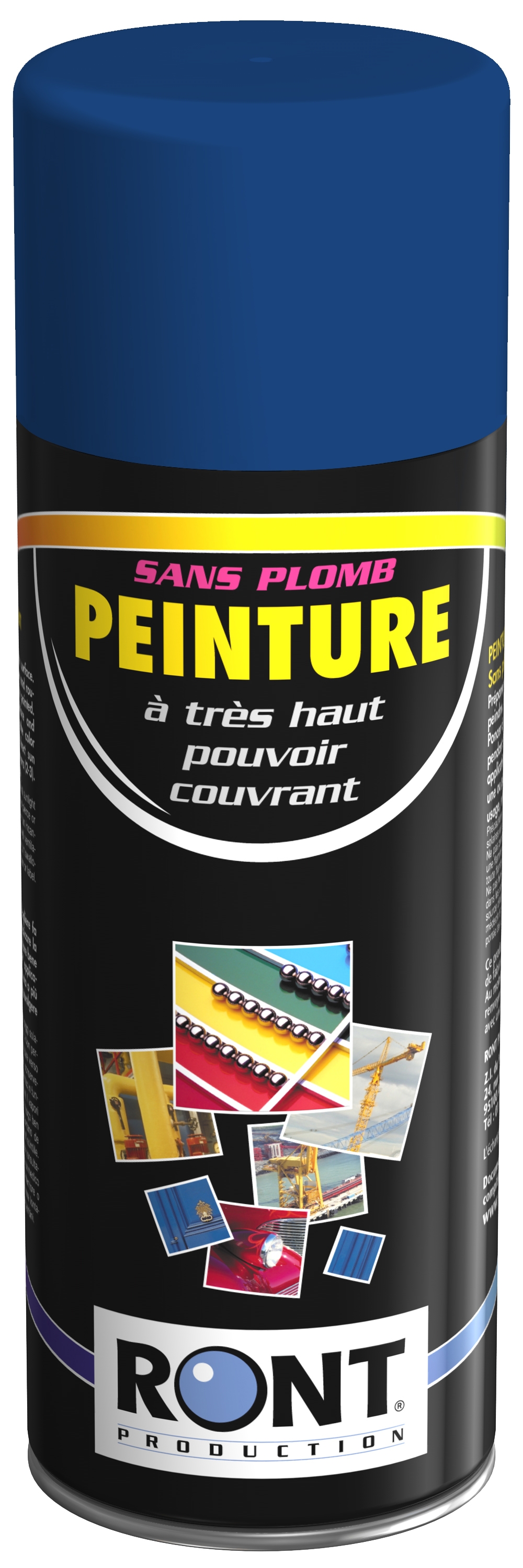 BOMBE DE PEINTURE RAL 5010 Bleu Gentiane Mat  - Aérosol 520 mL brut - Ront