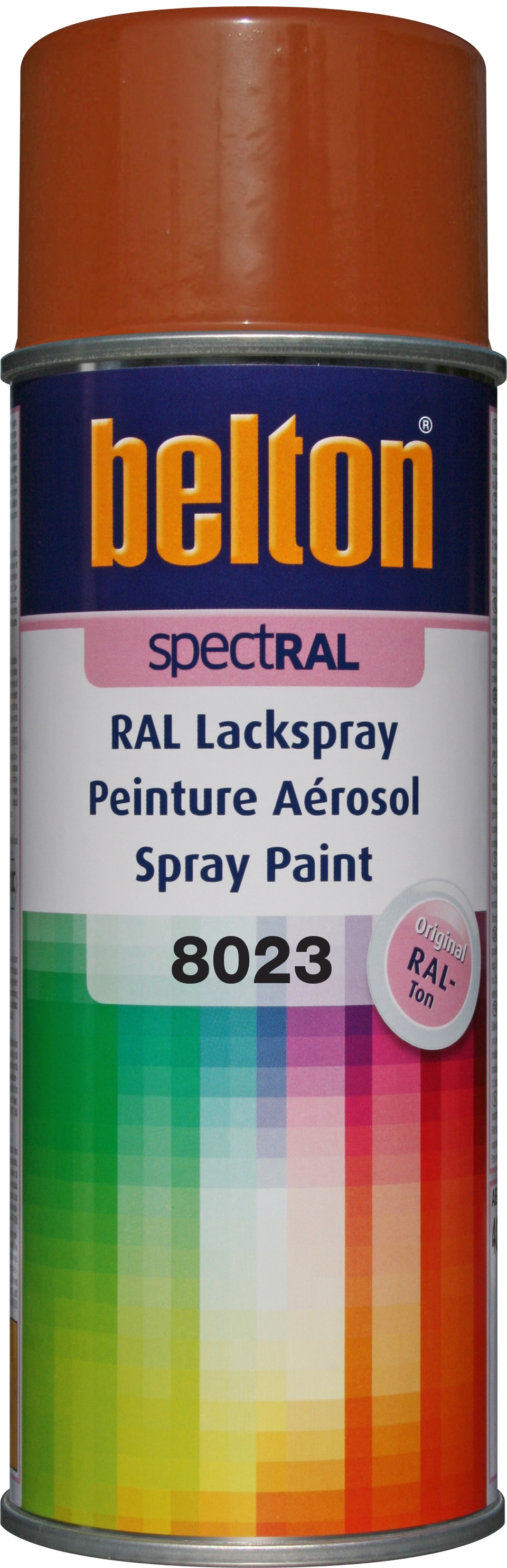 BOMBE DE PEINTURE RAL 8023 Brun-Orange - Aérosol 400 ML - Belton : 324179
