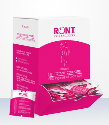 Nettoyant corporel 250 lingettes Ront Production réf 230658