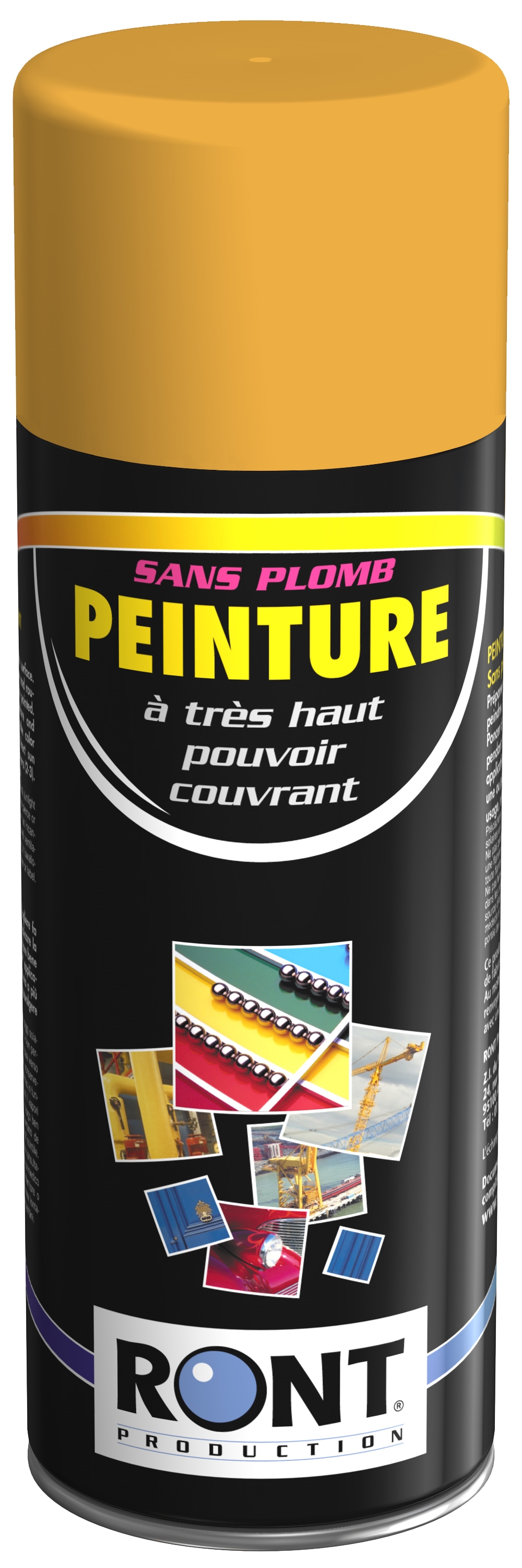 BOMBE DE PEINTURE RAL 1003 Jaune Signal - Aérosol 520 mL brut - Ront