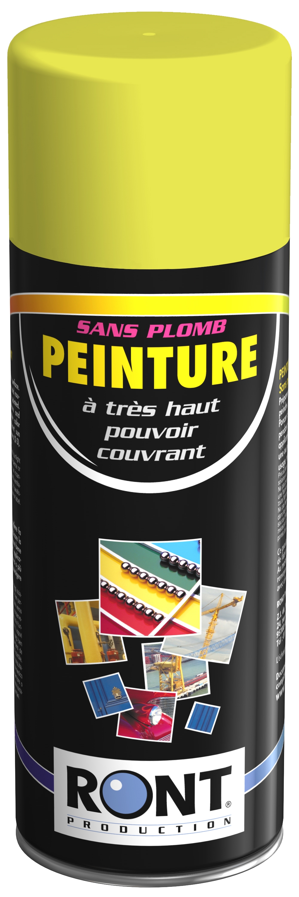 BOMBE DE PEINTURE RAL 1016 Jaune Soufre - Aérosol 520 mL brut - Ront