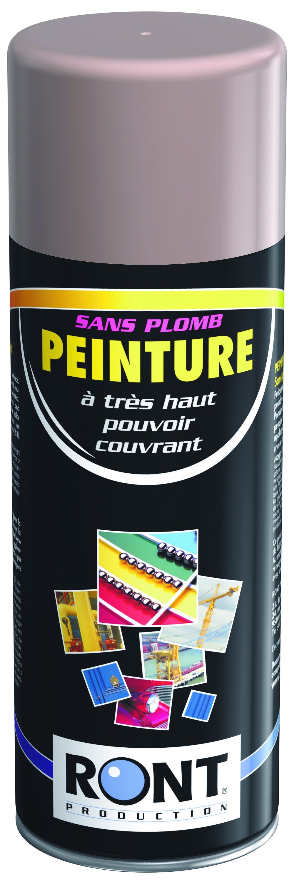 BOMBE DE PEINTURE RAL 1019 Gris beige - Aérosol 520 mL brut - Ront