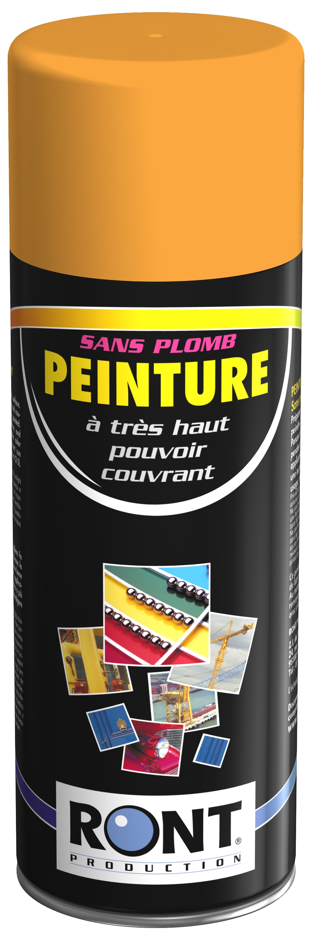 BOMBE DE PEINTURE RAL 1028 Jaune Melon - Aérosol 520 mL brut - Ront