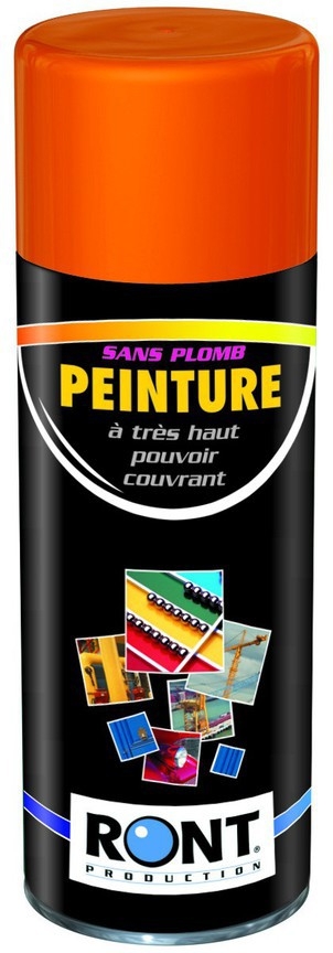 BOMBE DE PEINTURE RAL 2004 Orange pur - Aérosol 520 mL brut - Ront