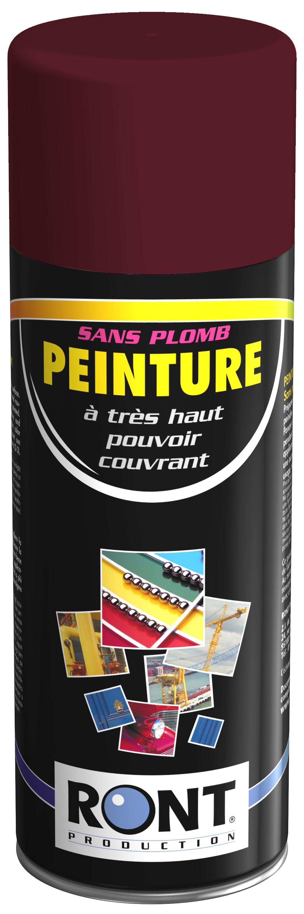 Bombe peinture Rouge vin brillant RAL 3005 Motip 400 ml M01620 - Peinture  sur La Bécanerie