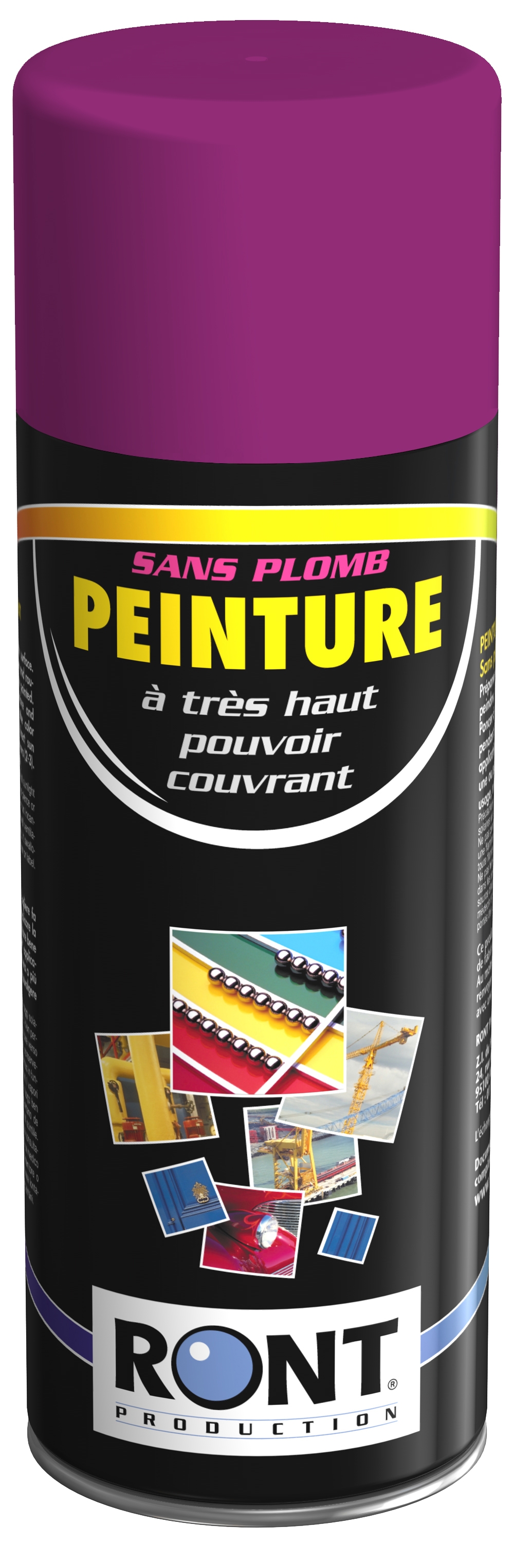 BOMBE DE PEINTURE RAL 4006 Pourpre Signalisation - Aérosol 520 mL brut - Ront