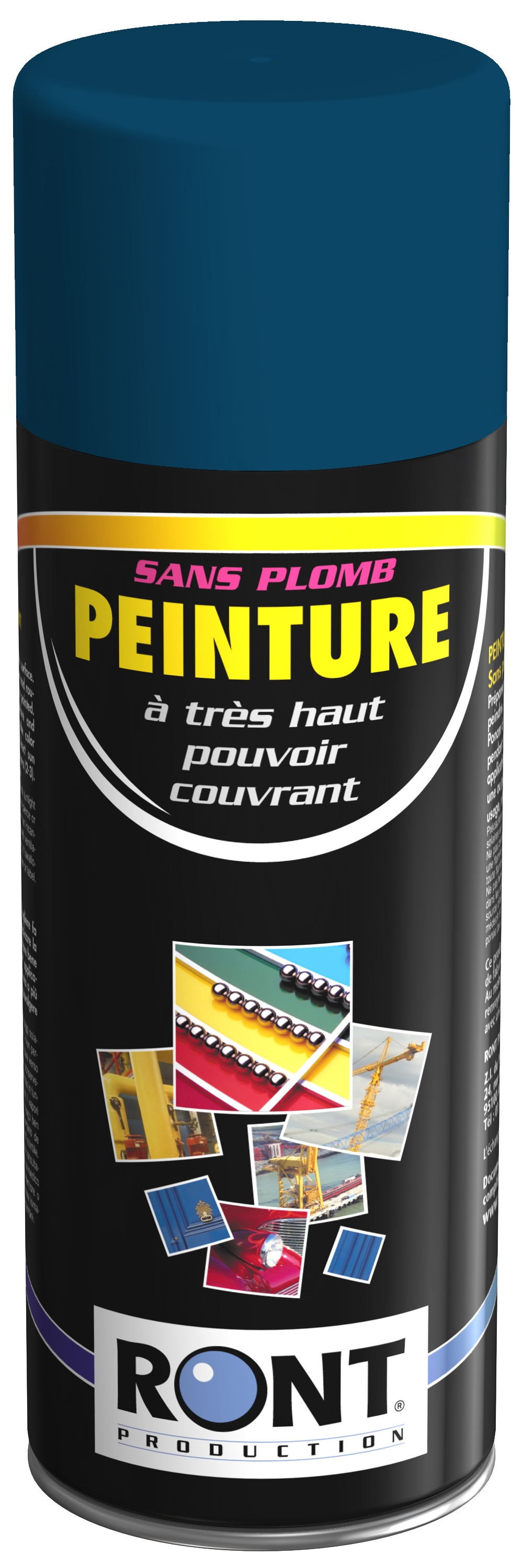 BOMBE DE PEINTURE RAL 5001 Bleu-vert  - Aérosol 520 mL brut - Ront