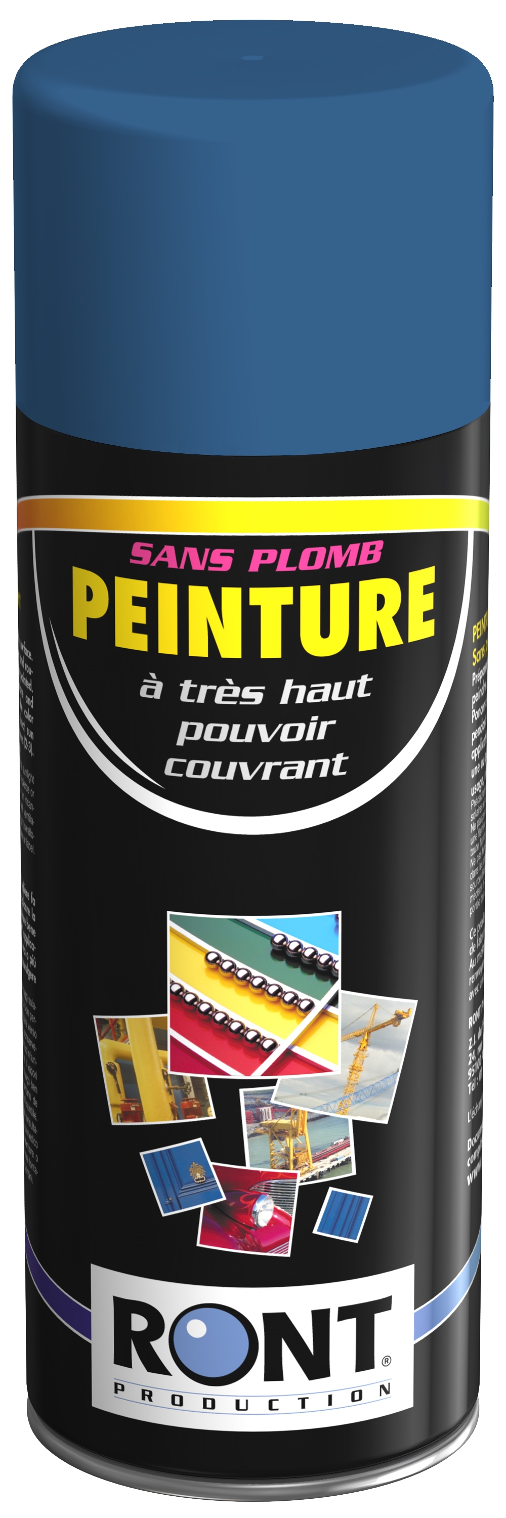 BOMBE DE PEINTURE RAL 5007 Bleu Brillant - Aérosol 520 mL brut - Ront