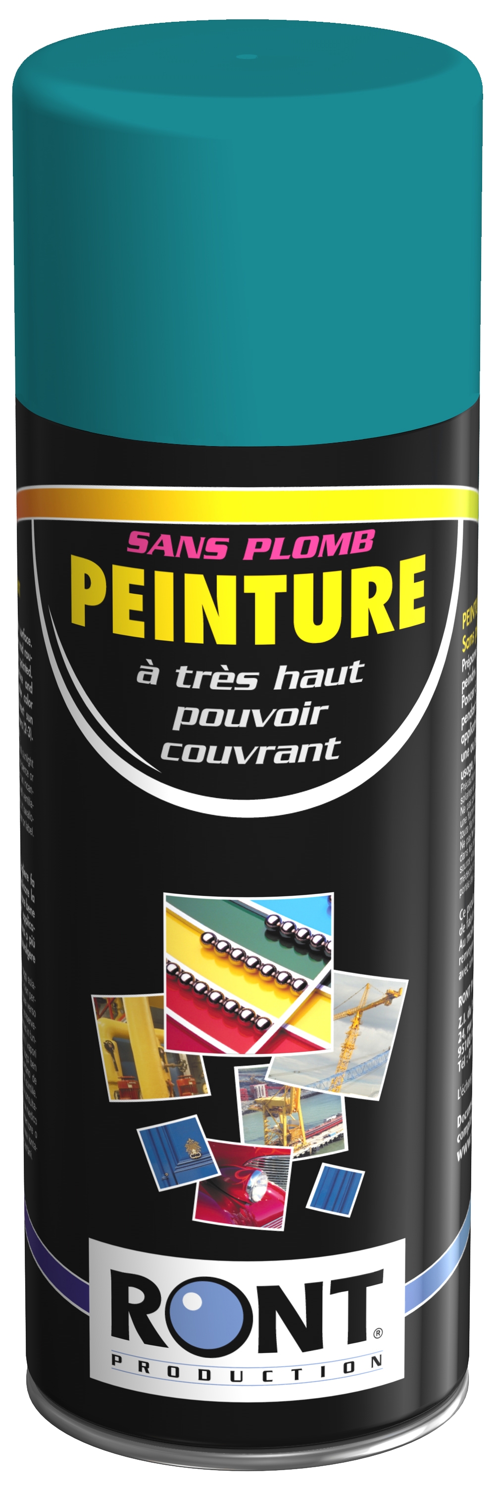 BOMBE DE PEINTURE RAL 5018 Bleu Turquoise - Aérosol 520 mL brut Ront