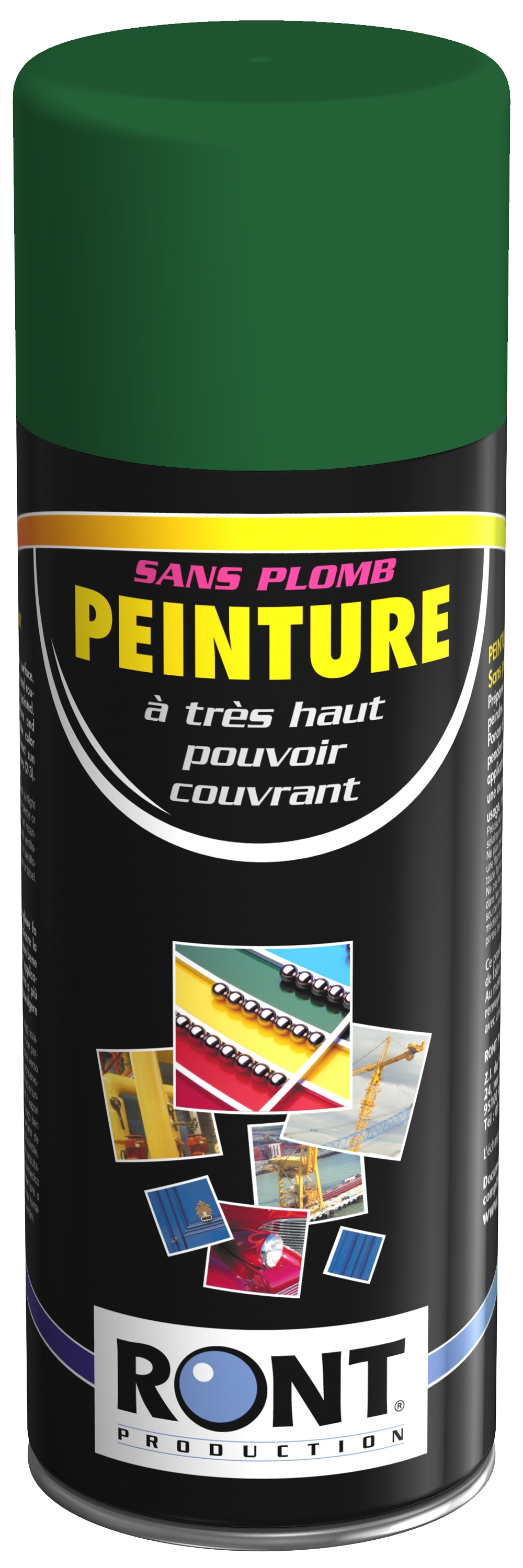 BOMBE DE PEINTURE RAL 6002 Vert Feuillage - Aérosol 520 mL brut - Ront