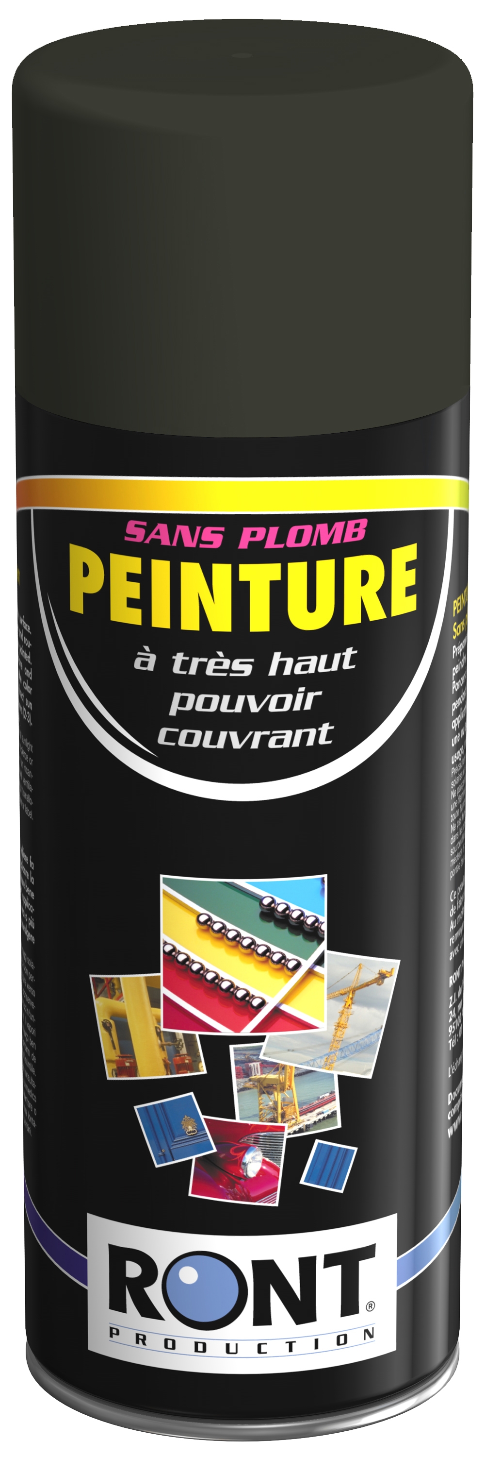 BOMBE DE PEINTURE RAL 6006 Olive-gris - Aérosol 520 mL brut - Ront