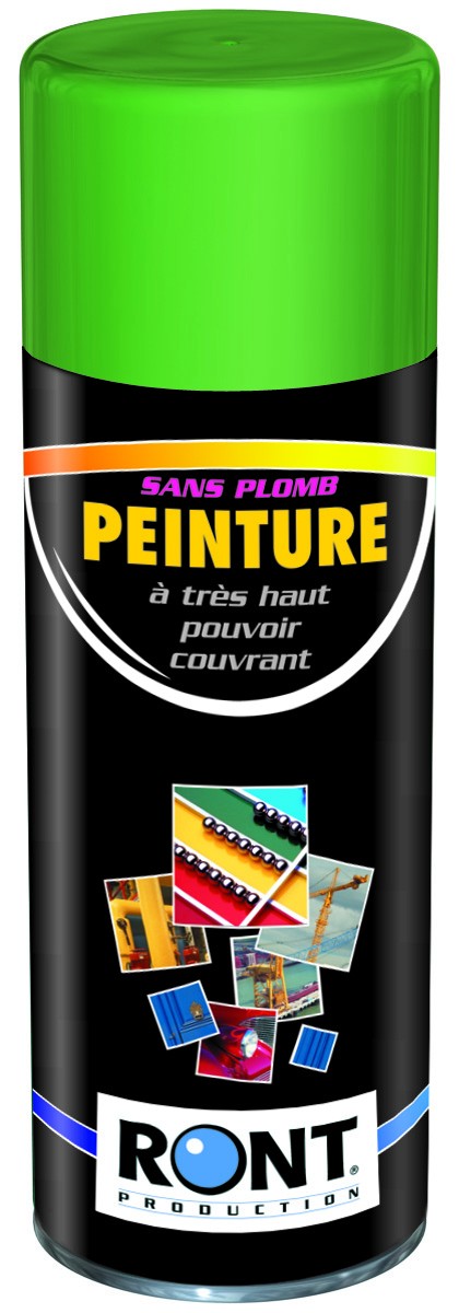 BOMBE DE PEINTURE RAL 6018 Vert jaune - Aérosol 520 mL brut - Ront