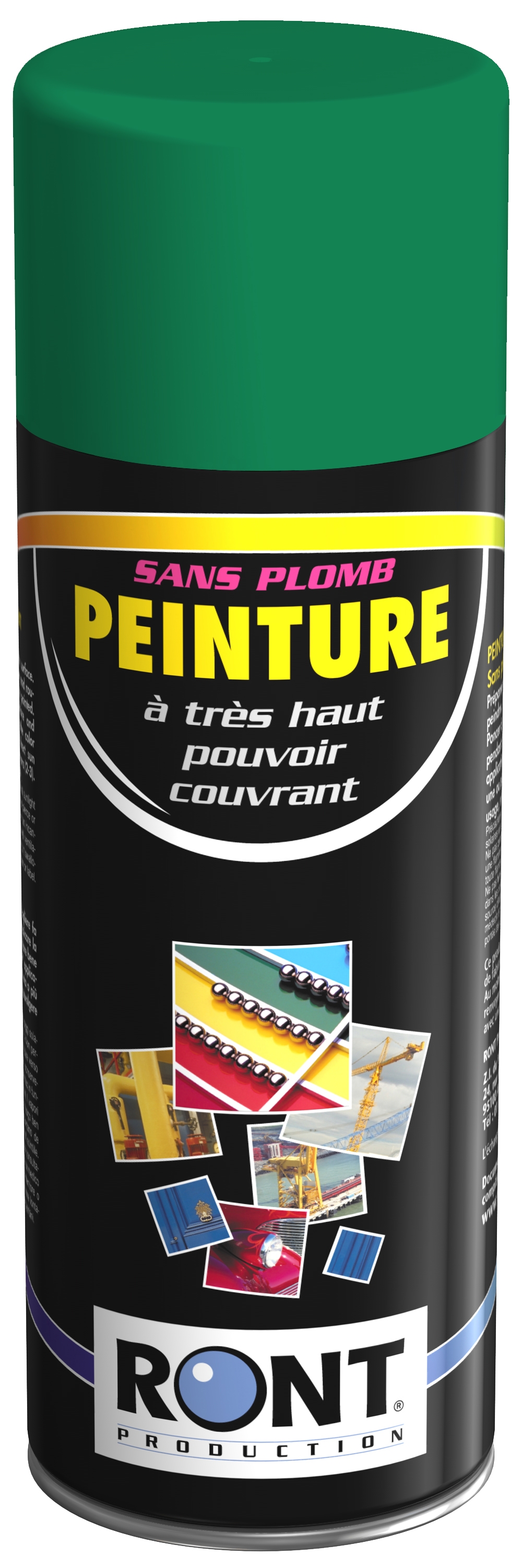 BOMBE DE PEINTURE RAL 6024 Vert Signalisation  - Aérosol 520 mL brut - Ront