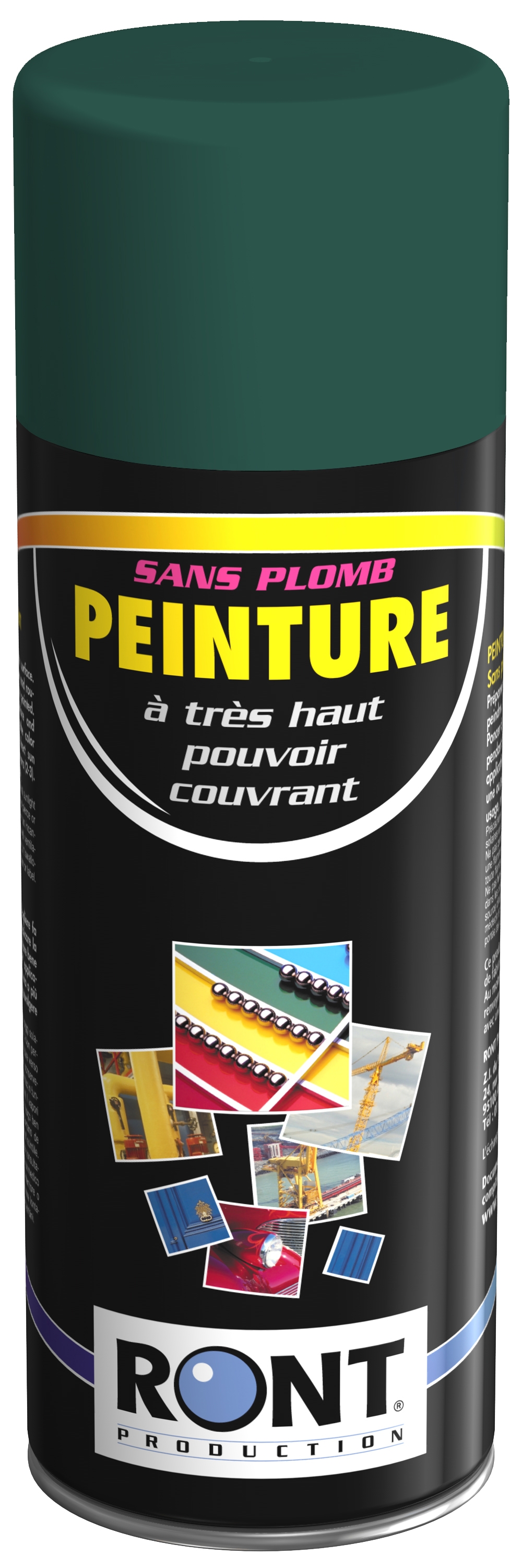 BOMBE DE PEINTURE RAL 6028 Vert Pin - Aérosol 520 mL brut - Ront