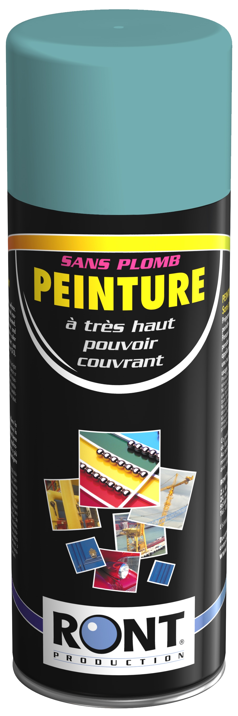 BOMBE DE PEINTURE RAL 6034 Turquoise Pastel - Aérosol 520 mL brut - Ront