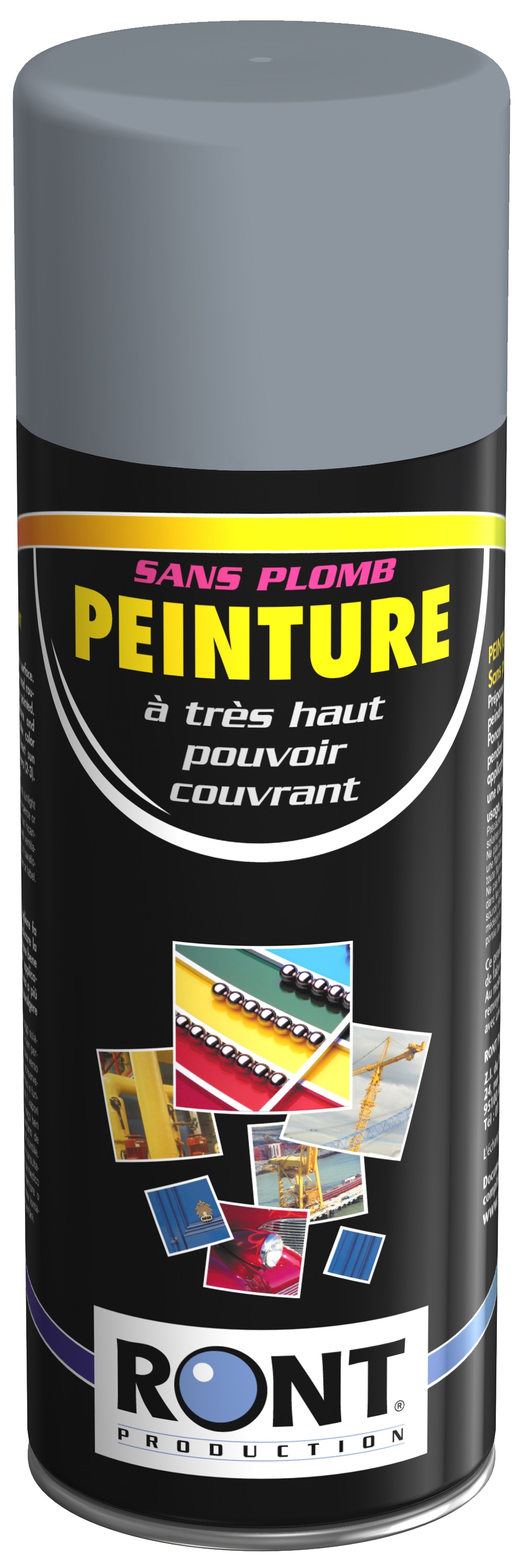 BOMBE DE PEINTURE RAL 7001 Gris argent - Aérosol 520 mL brut - Ront