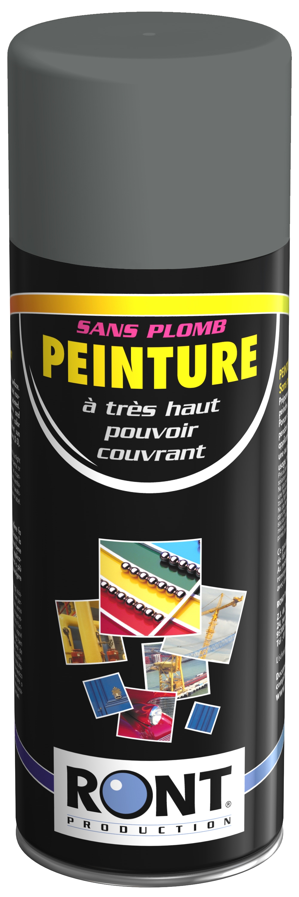 BOMBE DE PEINTURE RAL 7005 Gris Souris  - Aérosol 520 mL brut - Ront