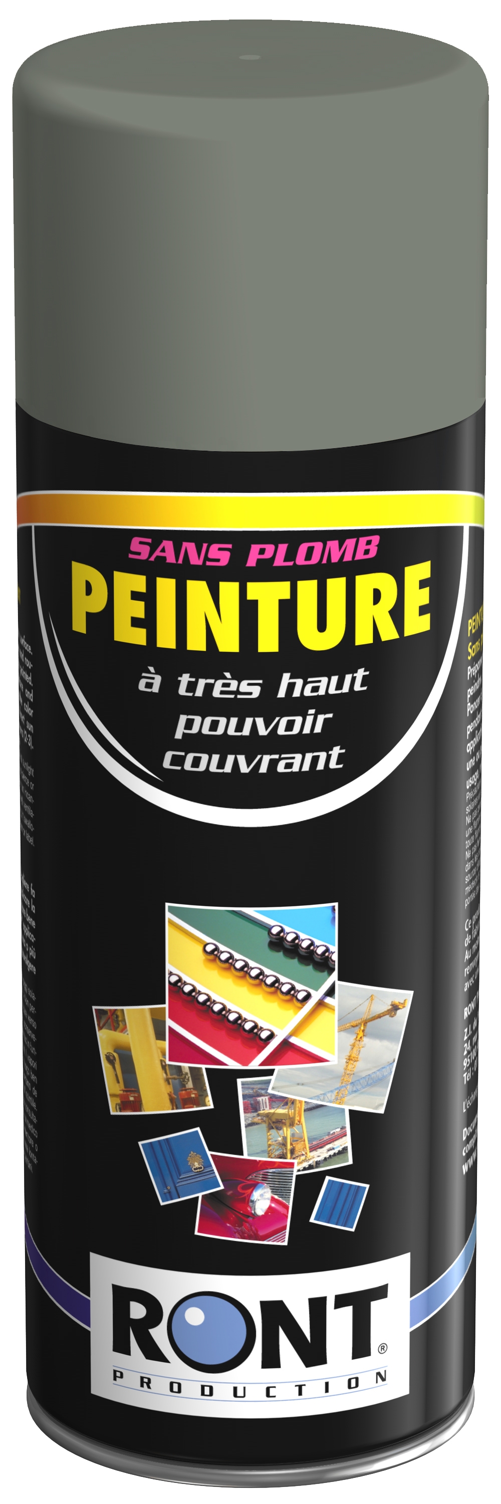 BOMBE DE PEINTURE RAL 7023 Gris Béton - Aérosol 520 mL brut - Ront