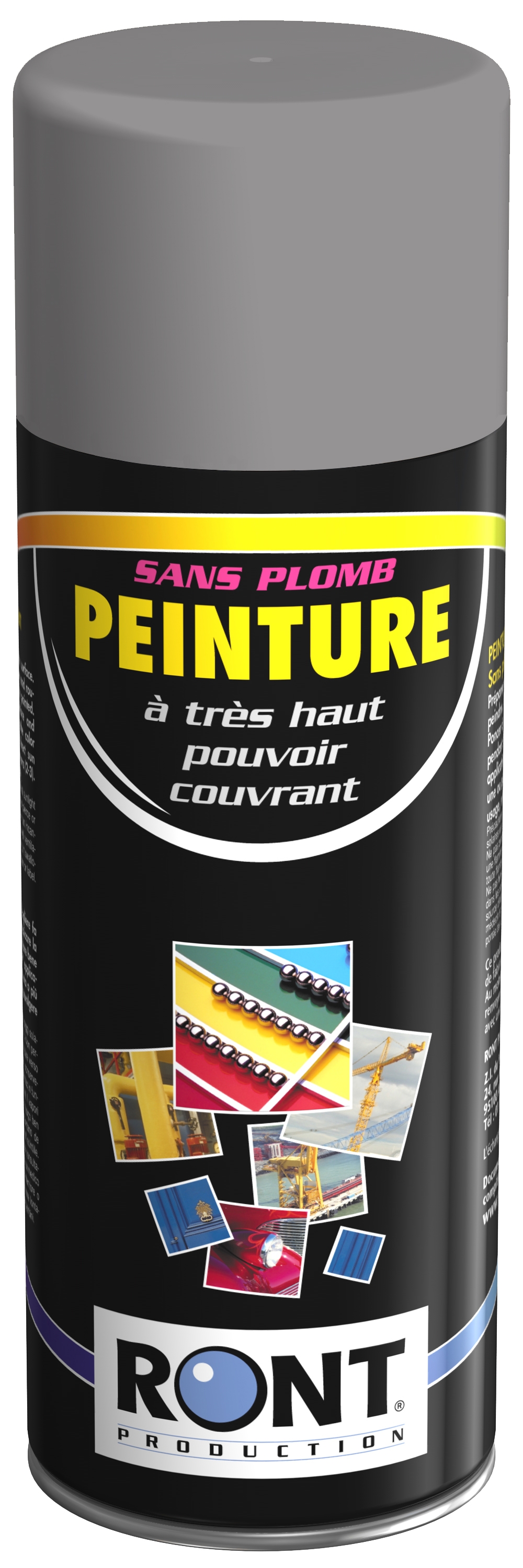 BOMBE DE PEINTURE RAL 7036 Gris Platine - Aérosol 520 mL brut - Ront