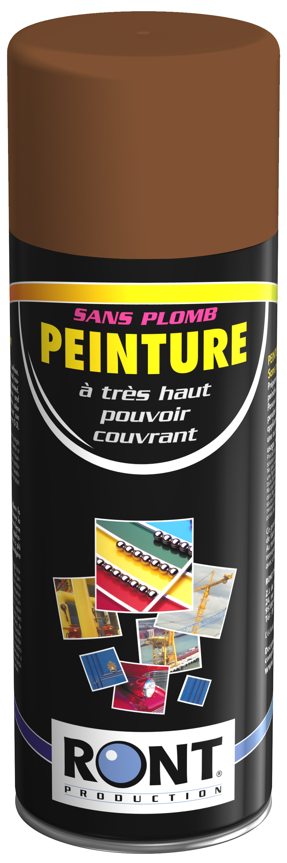 BOMBE DE PEINTURE RAL 8003 Brun Argile - Aérosol 520 mL brut - Ront