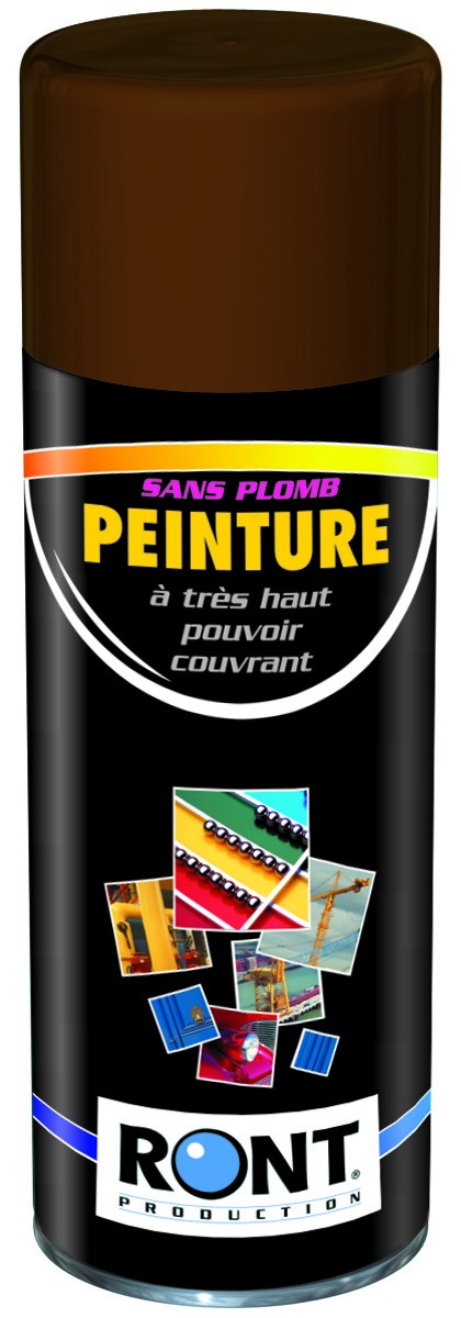 Bombe de Peinture RAL 8017 - Brun chocolat - Aerosol 520mL brut - Ront