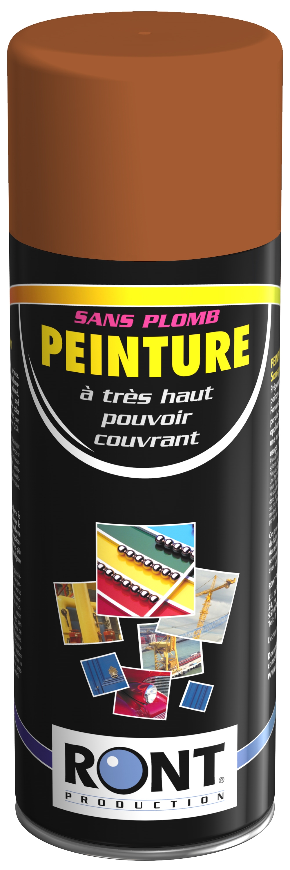 BOMBE DE PEINTURE RAL 8023 Brun-Orange - Aérosol 520 mL brut - Ront