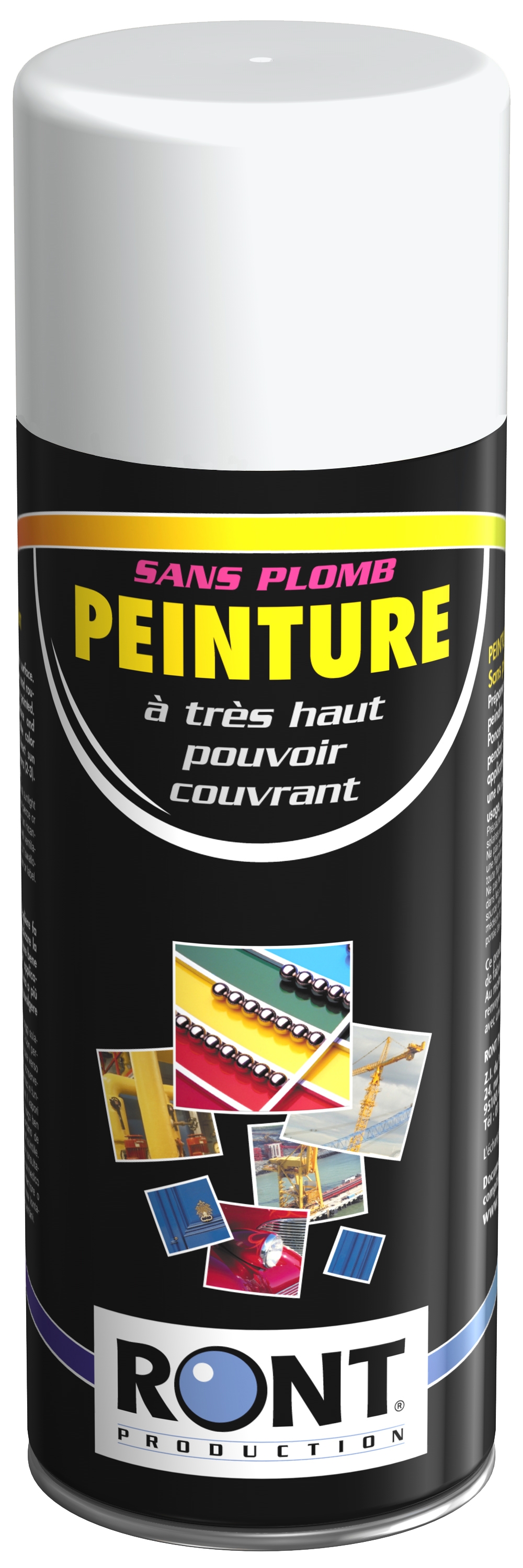 BOMBE DE PEINTURE RAL 9016 Blanc Signalisation - Aérosol 520 mL brut - Ront